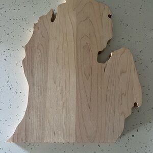 Michigan Wood State-Shaped Maple Cutting/Serving Board - Natural Wood